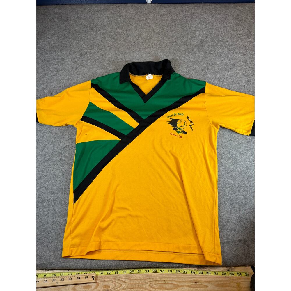 VTG 90s Jamaica National Football Team Reggae Boys Polo Shirt Mens XL Sportswear